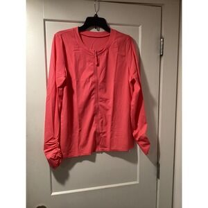 Kim Gravel x Swimsuits For All Coral Zip Front Swim Cardigan Cover Up Size 14